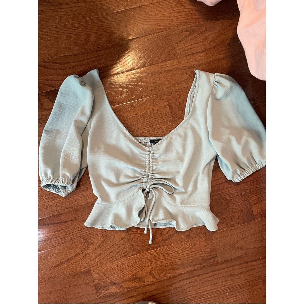 Pastel blue Bell Sleeve Forever 21 Blouse, Mint Condition Sz M